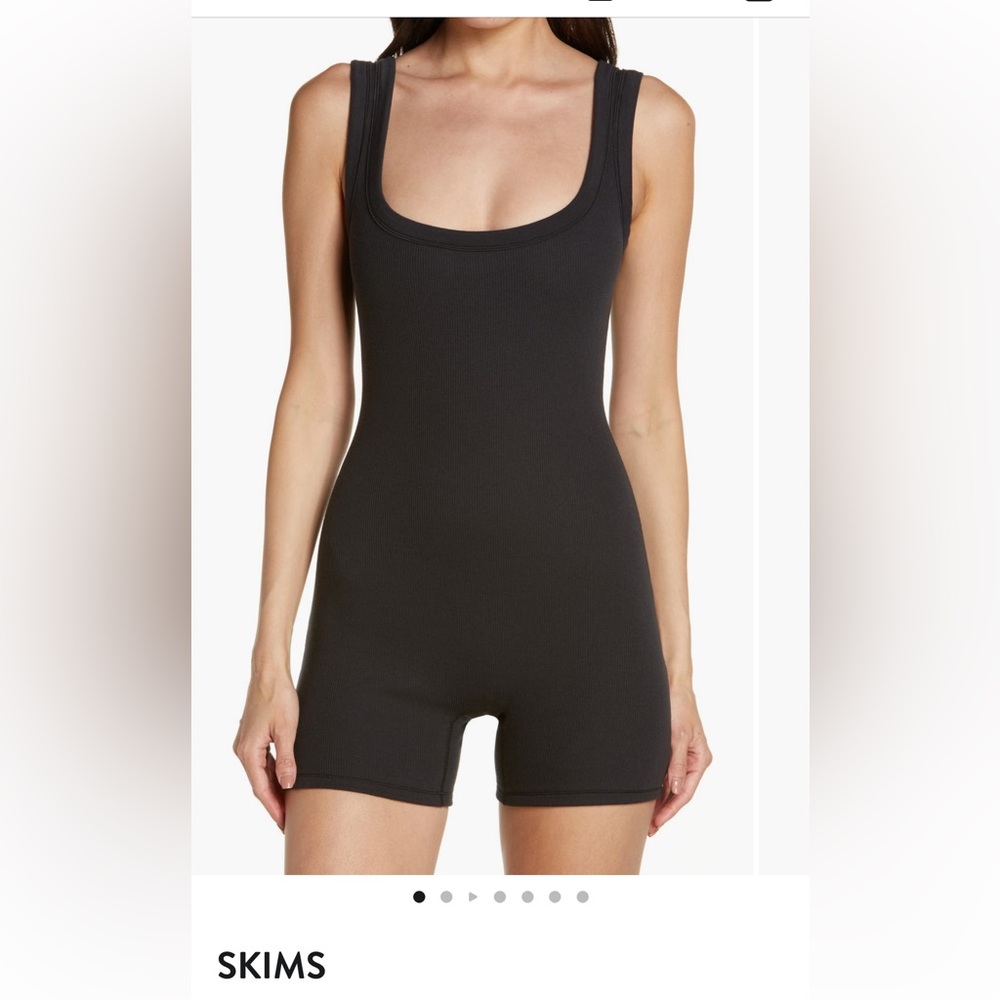 Skims stretch cotton soft rib romper L